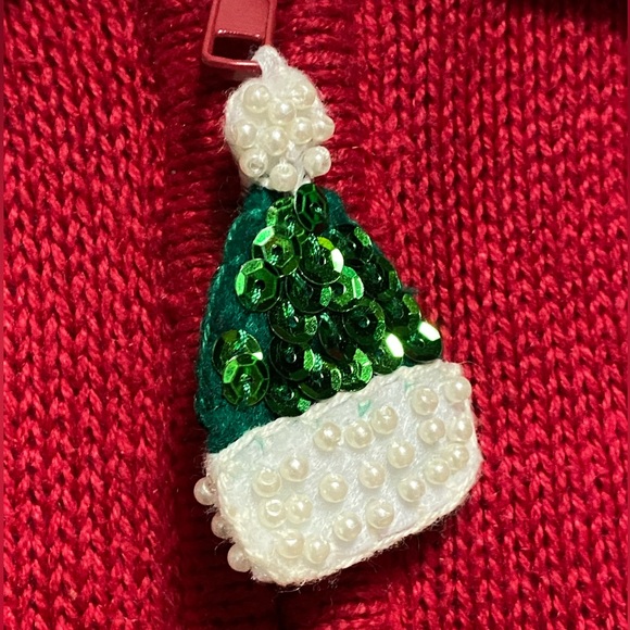 Vintage Tiara Sequence Ice Skating Snowman Xmas Cardigan Sweater By Tiara ,PXL - Picture 5 of 14